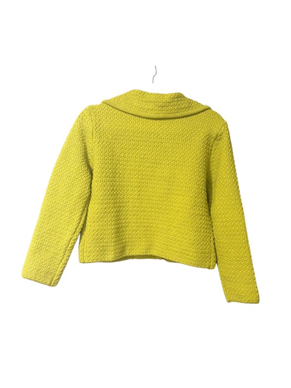 Zara Lime Chunky Knit Cardigan with Peter Pan Collar - Picture 6 of 8